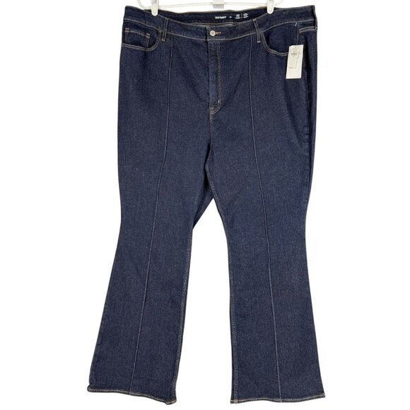Old Navy Women's High-Rise Flare Leg Stretch Blue Denim Jeans Plus Size 24 NWT - Picture 1 of 10